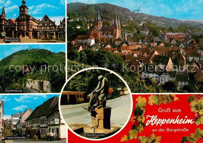 Heppenheim Bergstrasse Marktplatz Staerkenburg Friedrichstrasse Geissbrunnen Pan