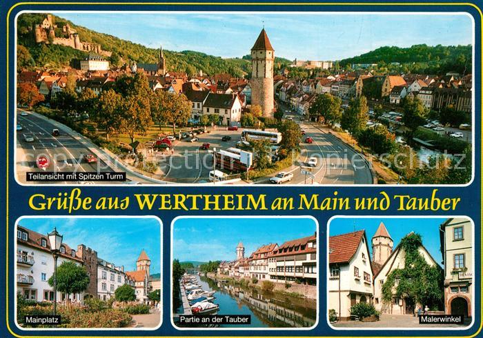 Wertheim Main Spitzer Turm Mainplatz Tauber Malerwinkel Panorama