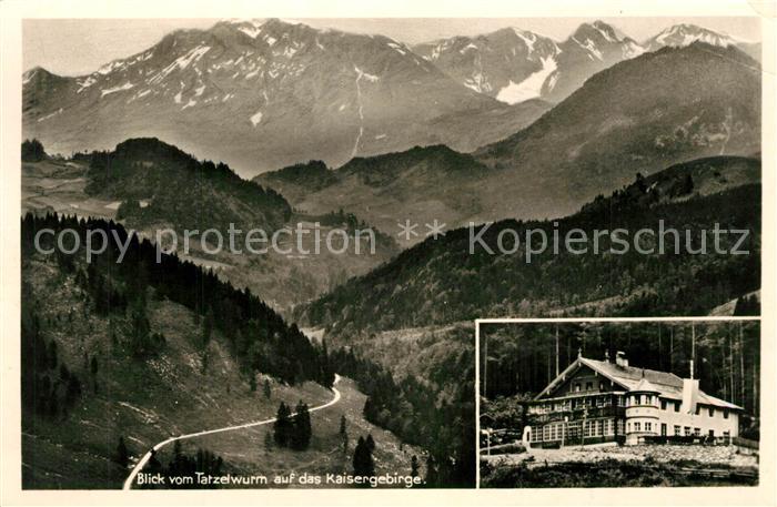 Oberaudorf Blick vom Tatzelwurm auf Kaisergebirge