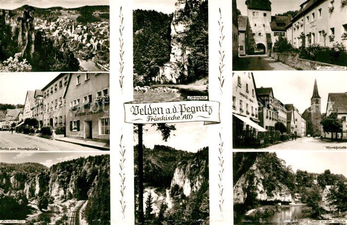 Velden Mittelfranken Pegnitz Marktplatz Roter-Fels Muehle Stadttor