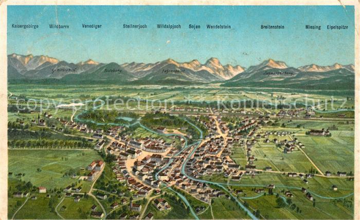 Bad Aibling Vogelschau mit Alpen