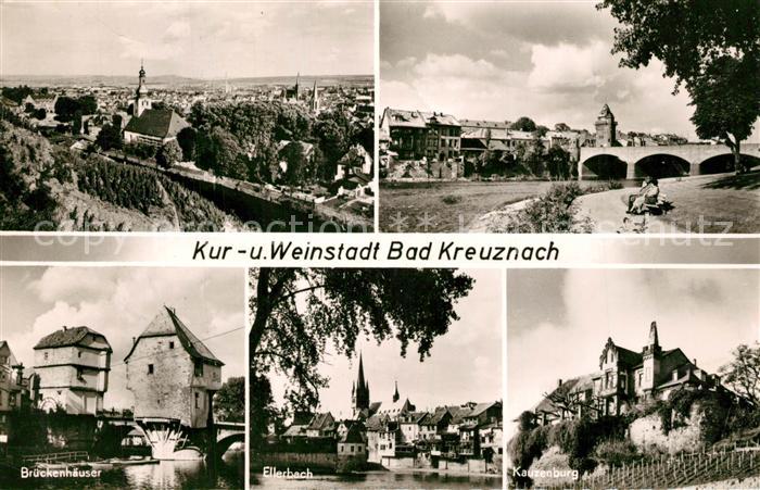 Bad Kreuznach Fliegeraufnahme Ellerbach Brueckenhaeuser Kauzenburg