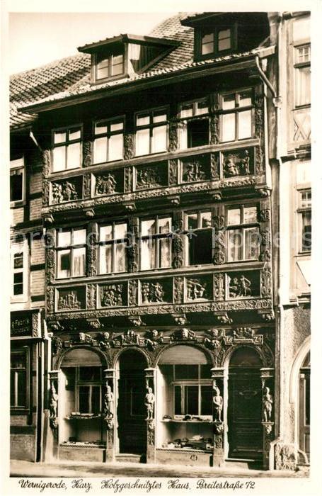 Wernigerode Harz Holzgeschnitztes-Haus Breitestrasse