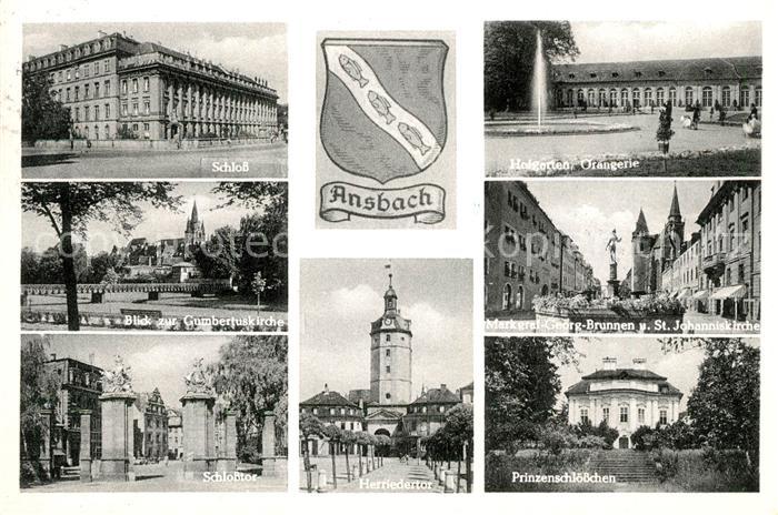 Ansbach Mittelfranken Schloss Hofgarten Orangerie Prinzenschloesschen Herriedert