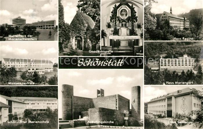 Schoenstatt Vallendar Gnadenkapelle Anbetungskirche Haeuser Regina Mariengart So