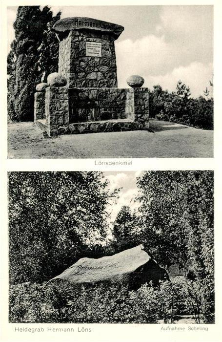 Walsrode Lueneburger Heide Loensdenkmal Heidegrab Hermann Loens