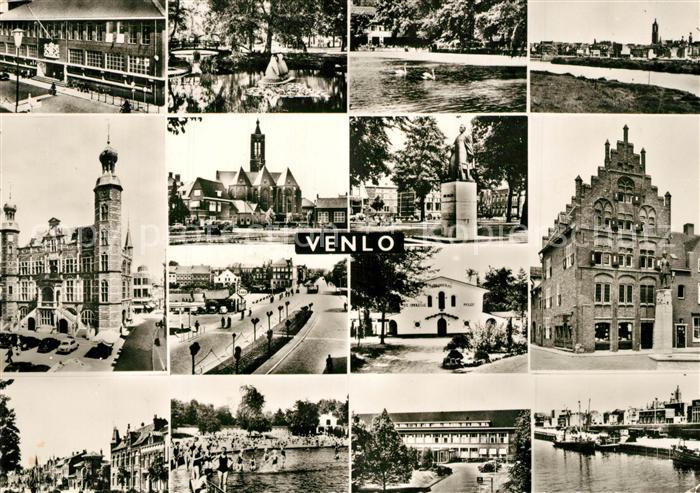Venlo mit Hafen Freibad Kirchen Denkmal