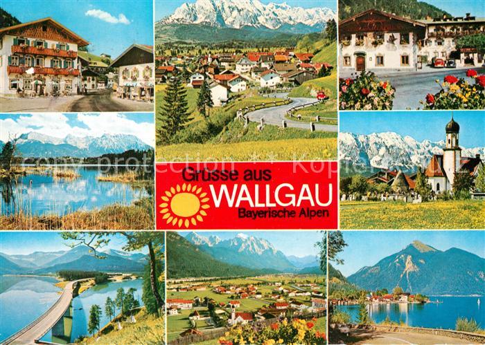 Wallgau Kirche Alpen Gasthof-Post Barmsee