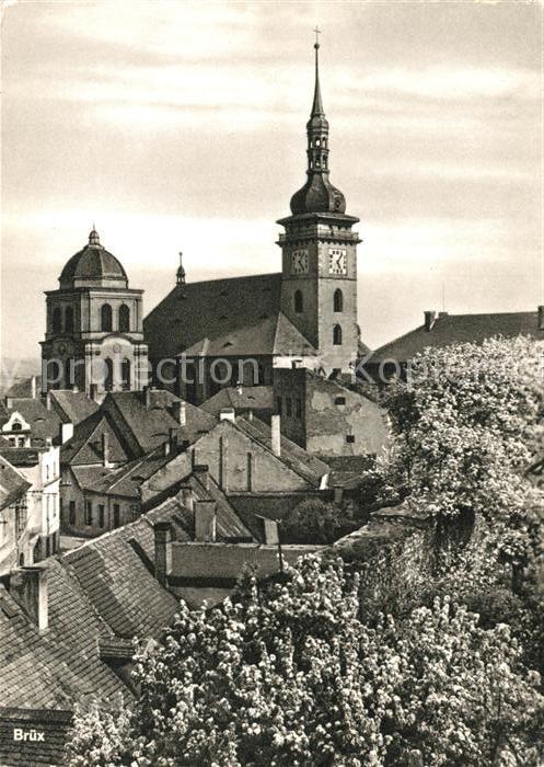 Bruex Most Sudetengau Mittelpunkt des Braunkohlenbergbau Kirchenpartie