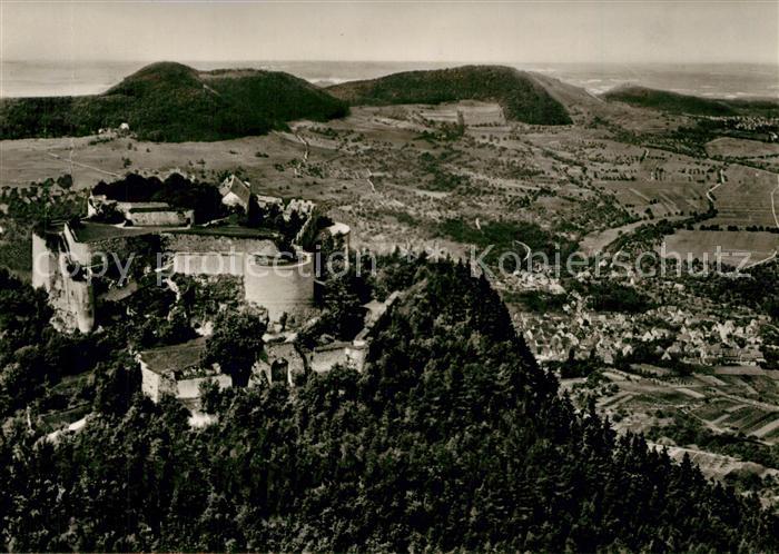 Neuffen Fliegeraufnahme mit Burg-Hohenneuffen