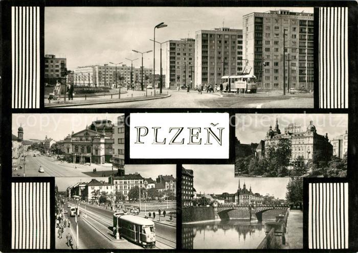 Plzen Pilsen Neubaugebiet Bruecke Strassenbahn