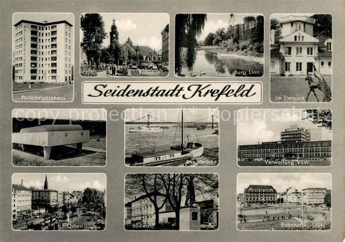 Krefeld Seidenstadt Philadelphiahaus Tierpark Ostwall Bahnhof Burg-Linn Rheinbru