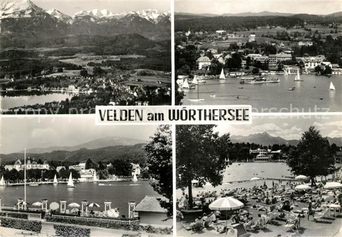 Velden Woerthersee Fliegeraufnahme Seepartien Badestelle