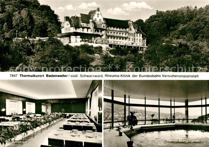 Badenweiler Rheumaklinik der Bundesbahn Versicherungsanstalt Bewegungsbad