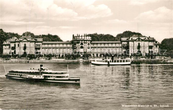 Dampfer Seitenrad Vaterland Wiesbaden-Biebrich Schloss