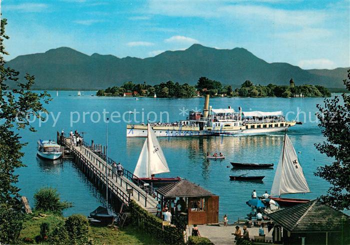 Dampfer Seitenrad Chiemsee Fraueninsel