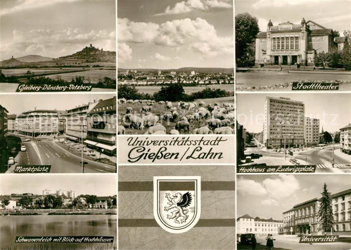 Giessen Lahn Marktplatz Stadttheater Universitaet