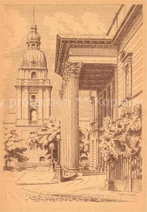 Darmstadt Landestheater Museumsturm Kuenstlerkarte Karl Weise