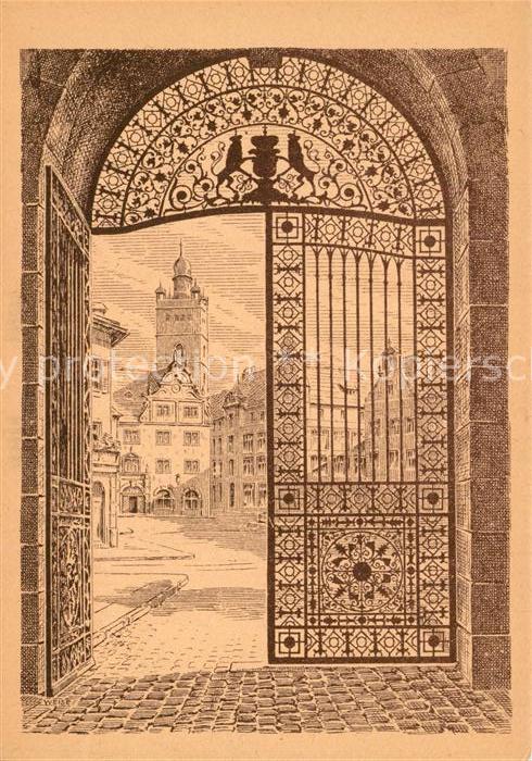 Darmstadt Schlosstor Kuenstlerkarte Karl Weise