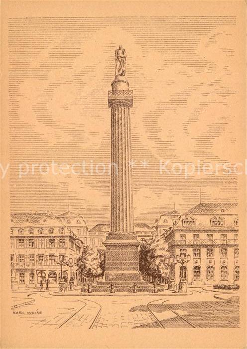Darmstadt Ludwigsaeule Kuenstlerkarte Karl Weise