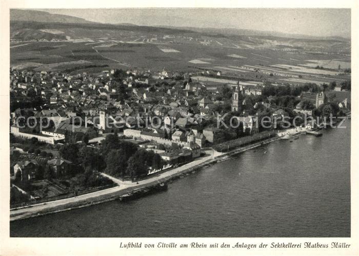 Eltville Rhein Fliegeraufnahme Anlagen Sektkellerei Matheus Mueller