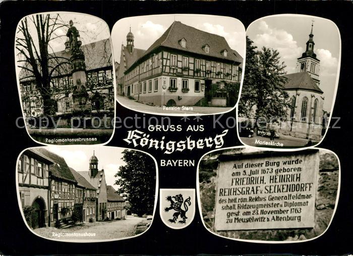 Koenigsberg Bayern Marienkirche Regiomontanusbrunnen Haus Pension Stern