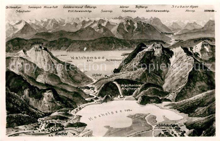 Kochel See Ortungskarte Schlehdorf Walchensee Kraftwerk