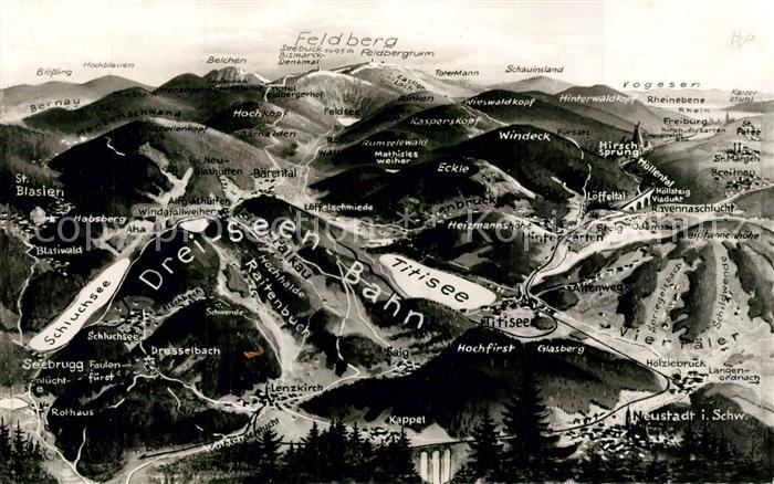 Neustadt Titisee Ortungskarte Seebrugg Hinterzarten