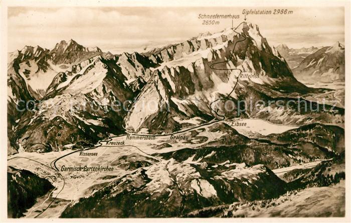 Zugspitze Ortungskarte Hammersbach Grainau Garmisch-Partenkirchen