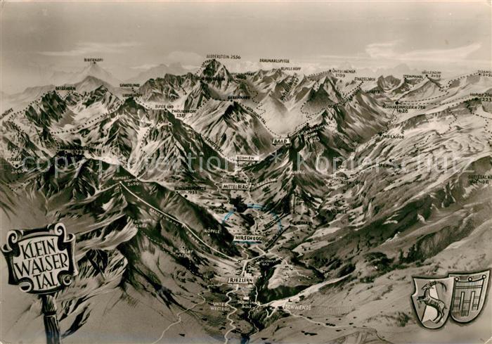 Riezlern Kleinwalsertal Vorarlberg Ortungskarte Hirschegg Mittelberg