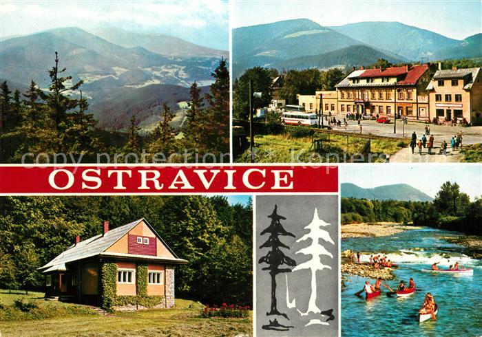 Ostravice Vyhled z Lyse hory na Smrk Stred obce Bezrucuv srub Pereje na Ostravic