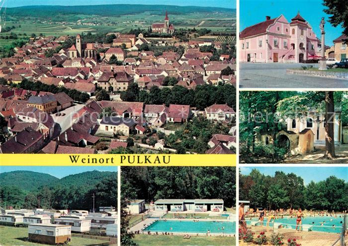 Pulkau Fliegeraufnahme Rathaus Camping Schwimmbad