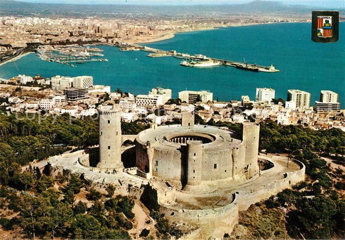 Palma Mallorca Vista aerea del Castillo de Bellver y Puerto
