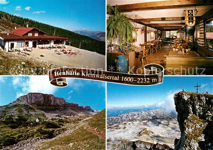 Hirschegg Kleinwalsertal Vorarlberg Ifenhuette Gastraum Panorama Gipfelkreuz