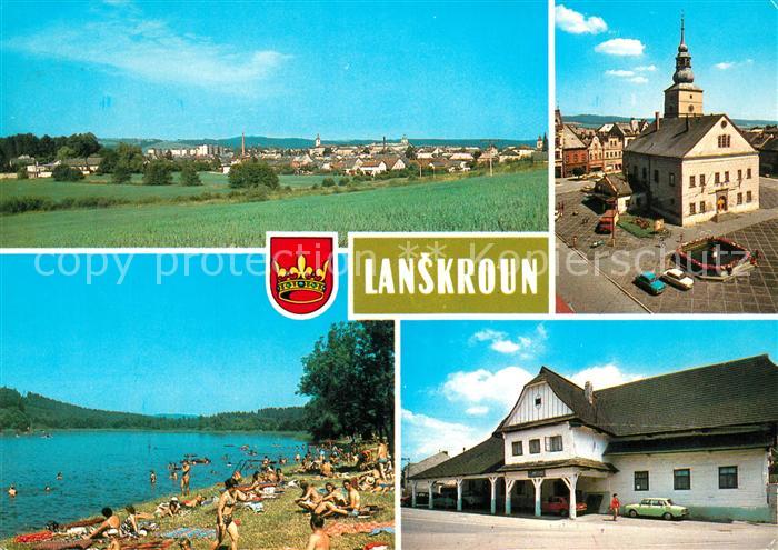 Lanskroun Pohled na mesto Byvala radnice z let Koupaliste Stary zajezdni hostine
