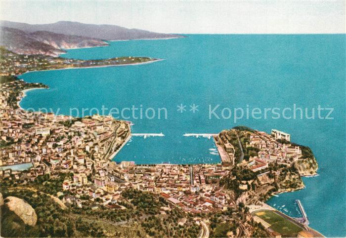 Monaco Panorama et Cote Italienne Vue aerienne