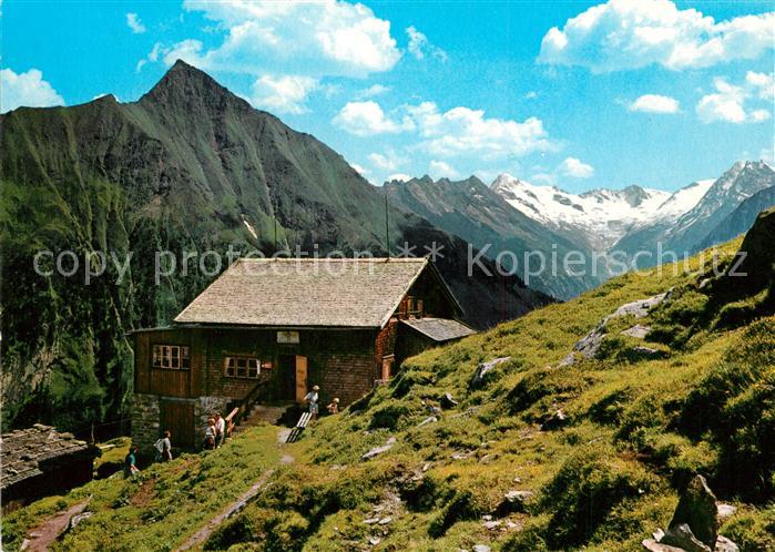 Gamshuette mit Tristner und Floitental Gr Loeffler und Moerchnergruppe