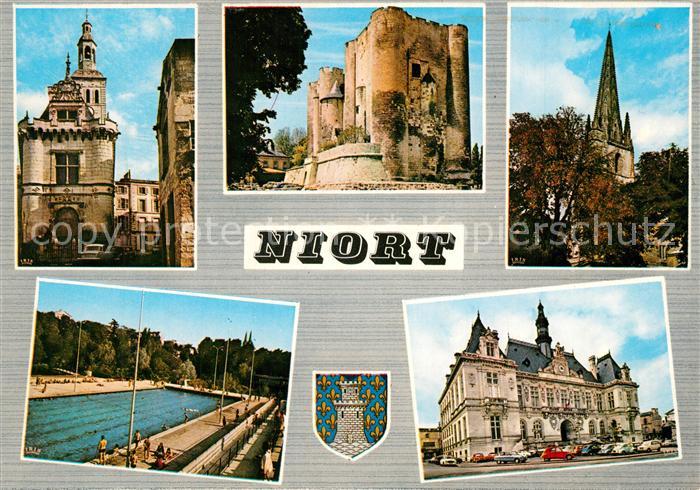 Niort 79 Le Pilori Le donjon Eglise Notre Dame Centre nautique Hotel de Ville