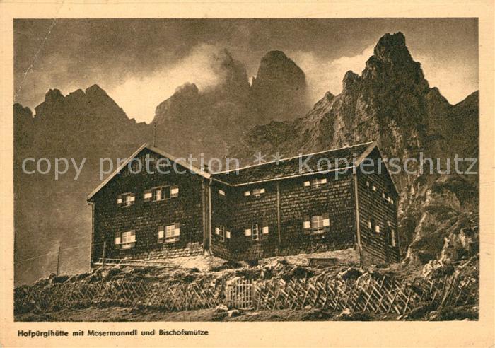 Hofpuerglhuette mit Mosermanndl und Bischofsmuetze