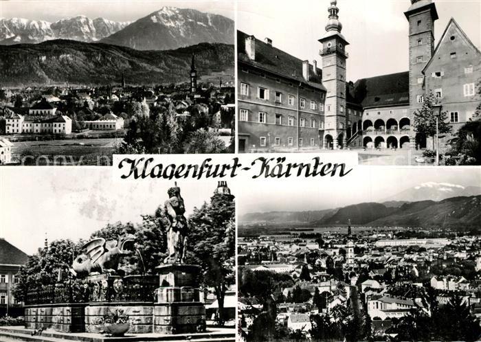 Klagenfurt Woerthersee Schloss Brunnen Panorama