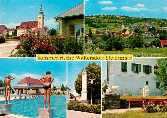 Waltersdorf Bad Waltersdorf Kirche Freibad Kriegerdenkmal Roemische Funde