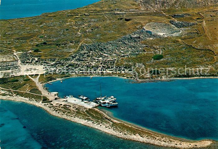 Delos Fliegeraufnahme Bucht Citta Antica