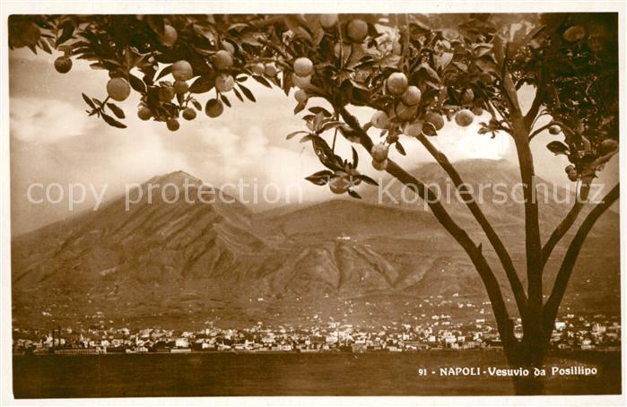 Napoli Neapel Vesuvio da Posillipo