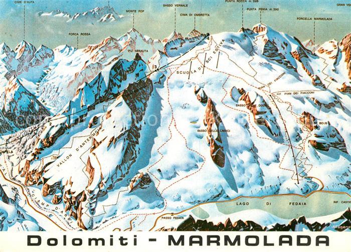 Marmolada Panoramakarte Winter