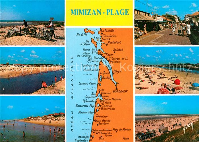 Mimizan Plage Strand Markt Panoramakarte