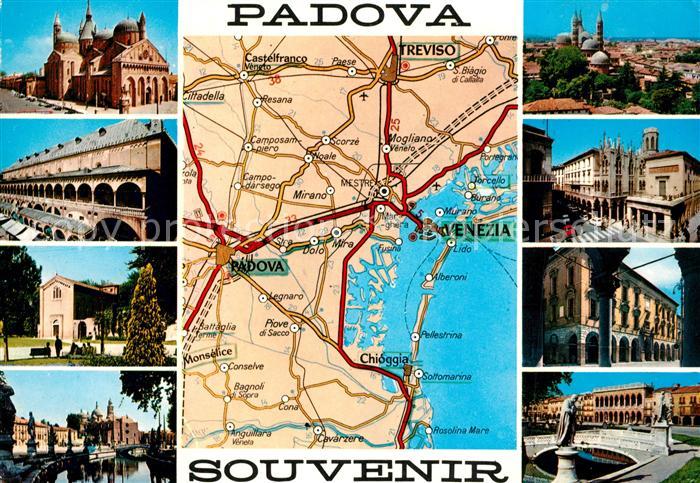 Padova Autokarte Kirchen Brunnen Stadtansichten