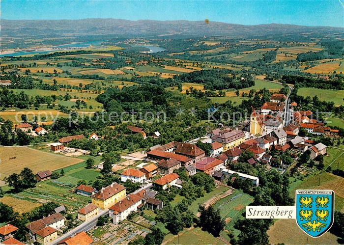 Strengberg Fliegeraufnahme Kirche Postgeb&#228ude