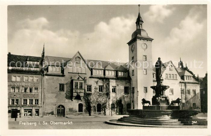 Freiberg Sachsen Obermarkt Brunnen