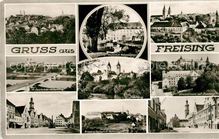 Freising Oberbayern Hochschule Weihenstephan Panorama Isarbruecke Domberg Vincen