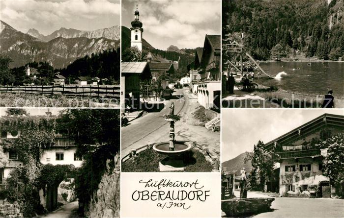 Oberaudorf Panorama Kirche Waldbad Tor Brunnen